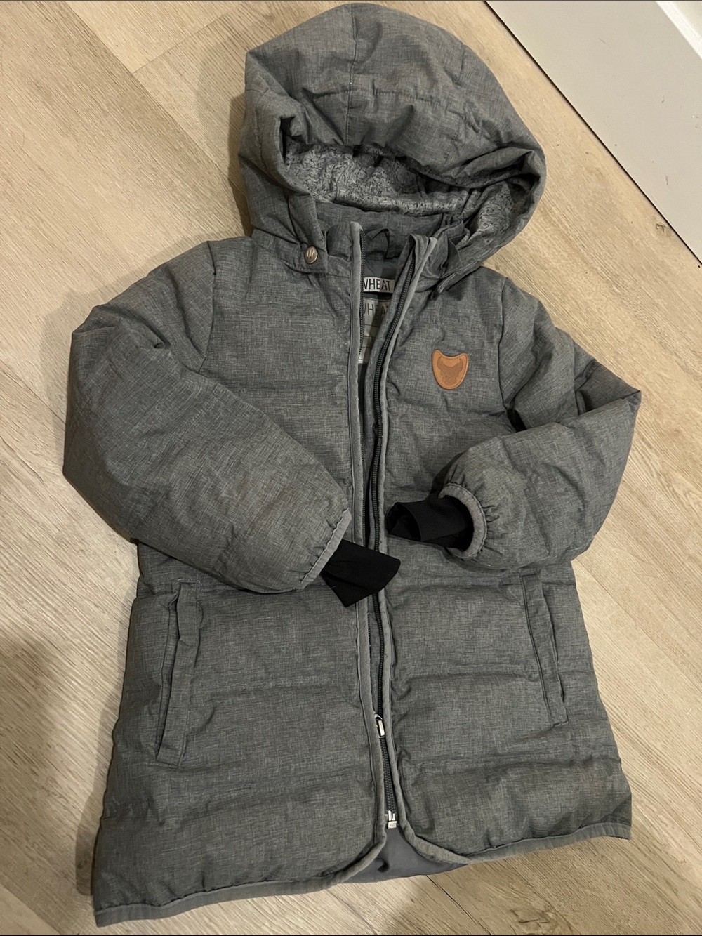 Wheat winter coat - Grey Hooded Coat
